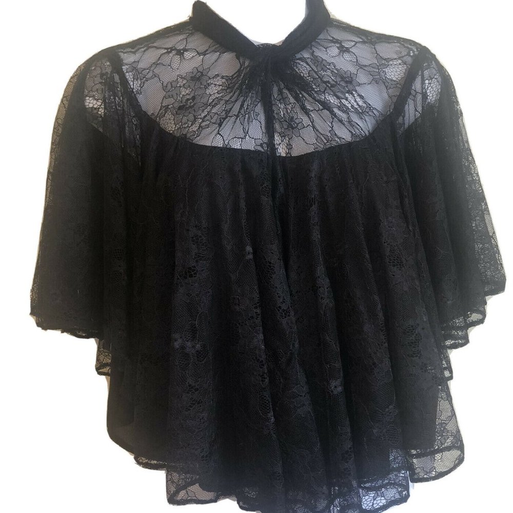 Zara Lace High Neck Black Blouse